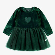 Robe verte en velours et paillettes, bébé - Souris Mini