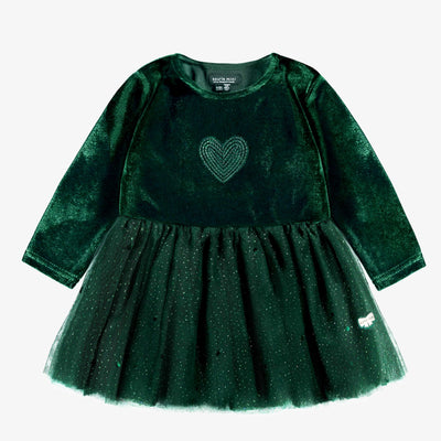 Robe verte en velours et paillettes, bébé - Souris Mini
