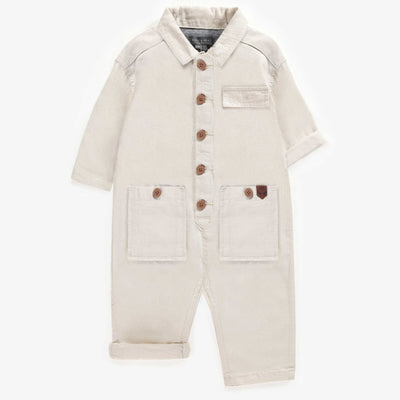 Une-pièce crème en lin, bébé || Cream one piece in linen, baby