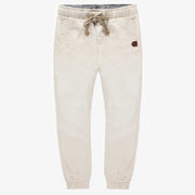 Pantalon crème en lin coupe régulière, enfant || Cream pant in linen regular fit, child