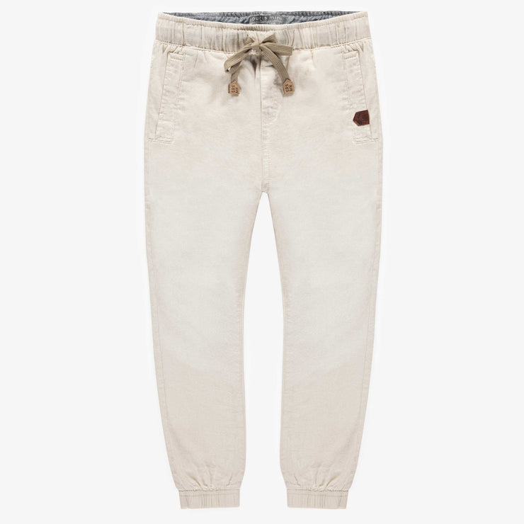 Pantalon crème en lin coupe régulière, enfant || Cream pant in linen regular fit, child