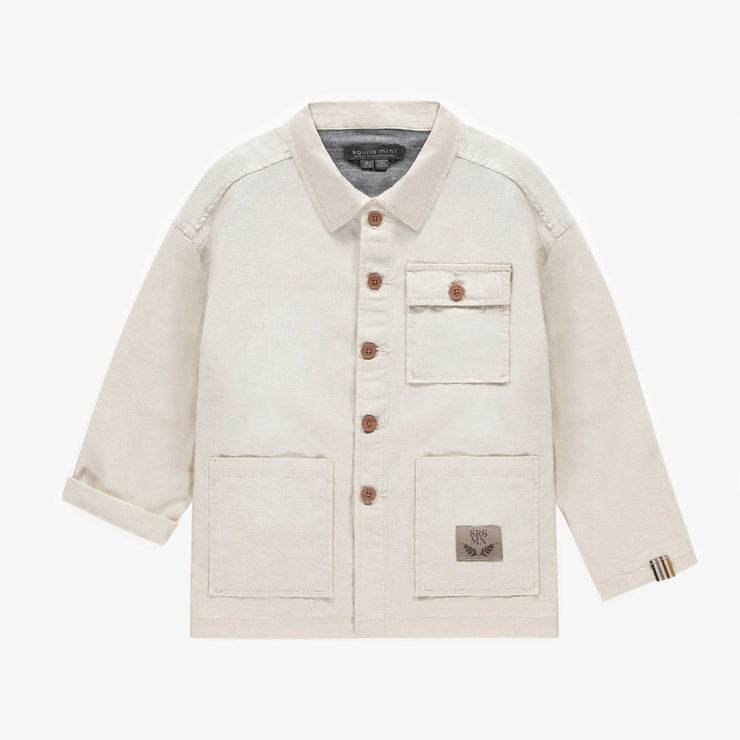 Surchemise crème en lin, enfant || Cream overshirt in linen, child