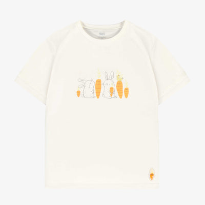 Haut de pyjama blanc avec l’illustration de lapins, adulte || White pajama top with bunnies illustration, adult
