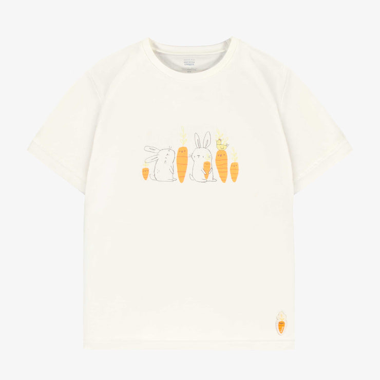 Haut de pyjama blanc avec l’illustration de lapins, adulte || White pajama top with bunnies illustration, adult