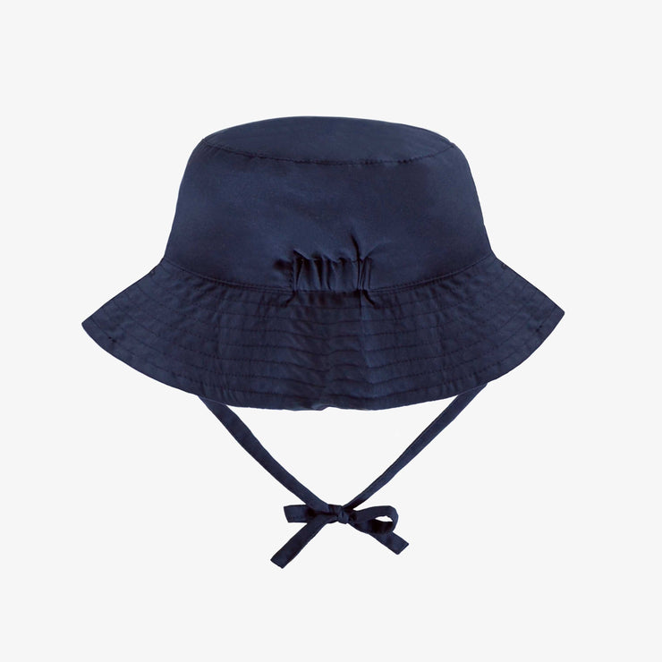 Chapeau de soleil marine réversible à motif de voiliers, bébé || Navy reversible bucket hat with sailboat print, baby