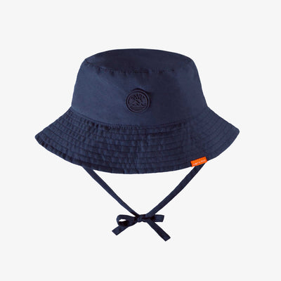 Chapeau de soleil marine réversible à motif de voiliers, bébé || Navy reversible bucket hat with sailboat print, baby