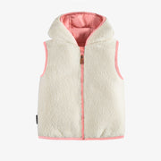 Veste sans manche réversible rose, bébé || Reversible pink sleeveless vest, baby