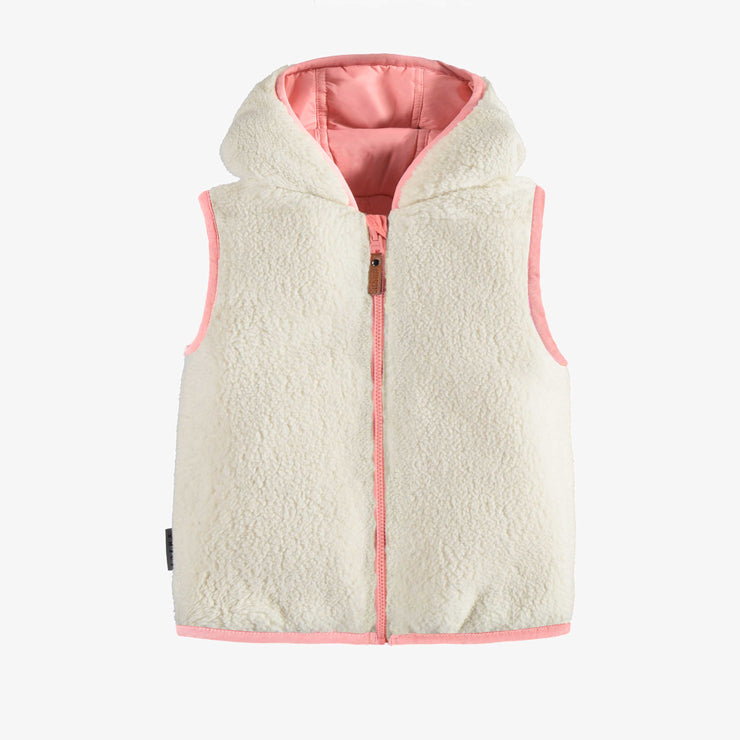 Veste sans manche réversible rose, bébé || Reversible pink sleeveless vest, baby