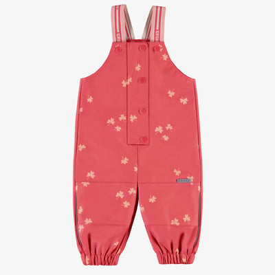 Salopette de pluie rose en polyuréthane, bébé || Pink polyurethane rain overalls, baby