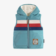 Veste sans manche réversible bleu, bébé || Reversible blue sleeveless vest, baby