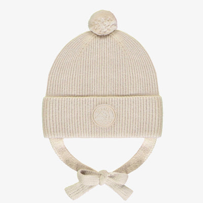Tuque de maille crème, bébé || Cream knitted toque, baby