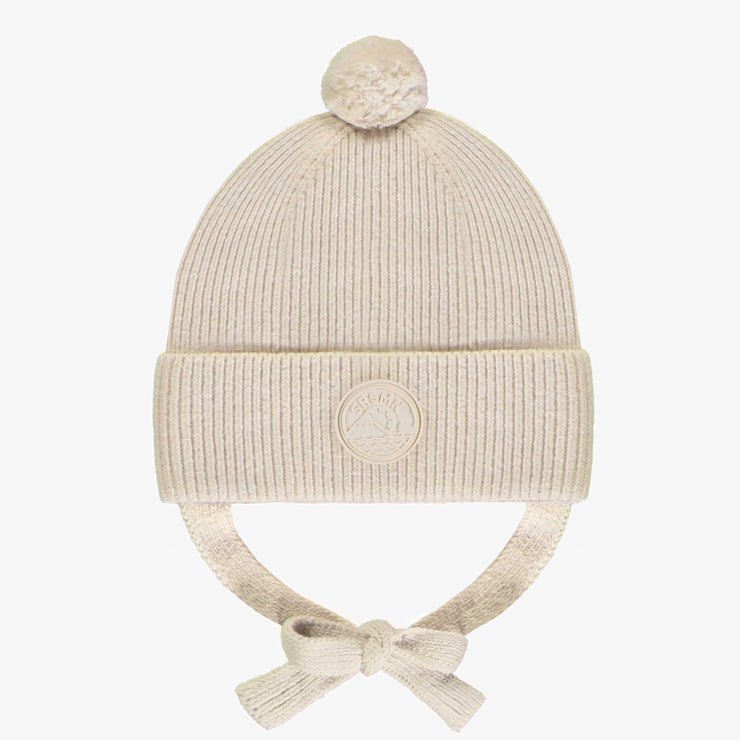 Tuque de maille crème, bébé || Cream knitted toque, baby