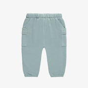 Pantalon coupe décontractée bleu avec poches en coton français, bébé || Blue french terry pants with pockets, relaxed fit,baby