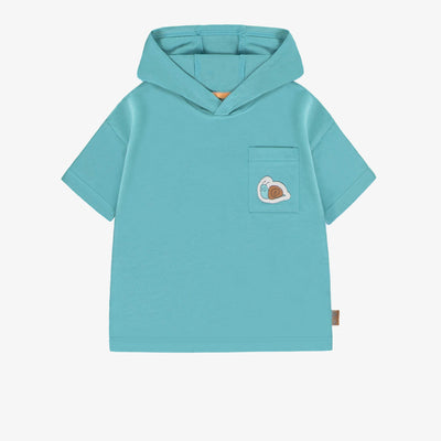 T-shirt à manches courtes bleu en jersey, bébé || Blue short sleeves t-shirt in jersey, baby