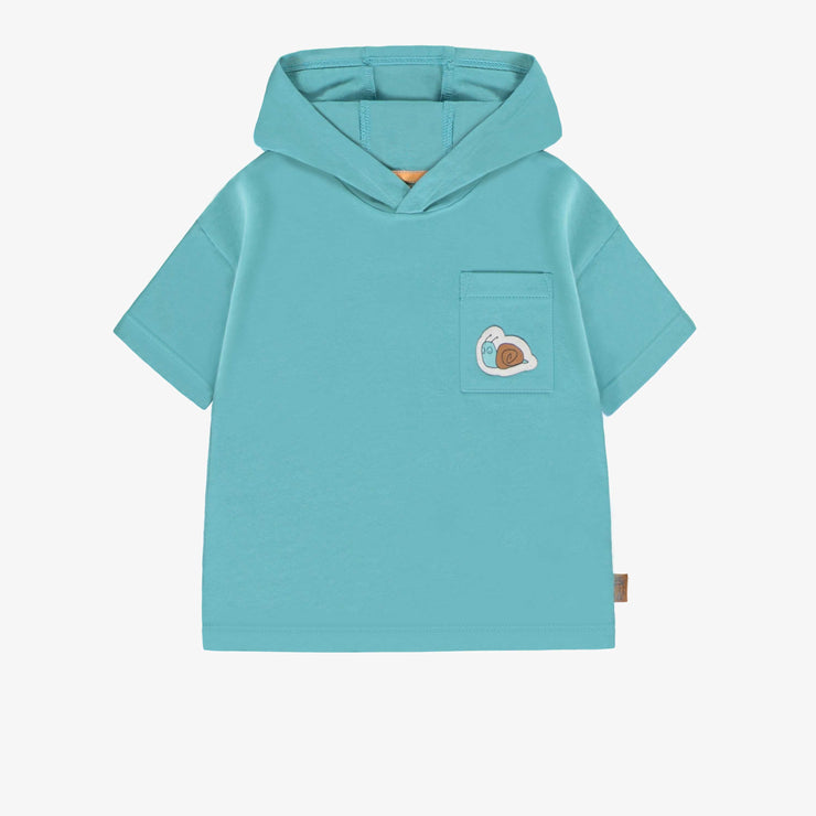 T-shirt à manches courtes bleu en jersey, bébé || Blue short sleeves t-shirt in jersey, baby