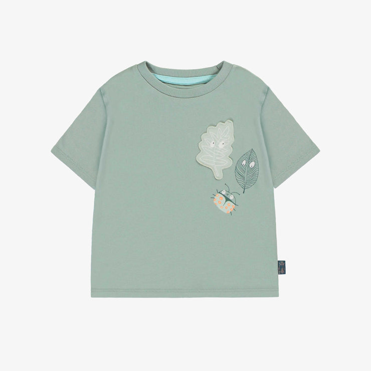 T-shirt à manches longues vert avec illustration en jersey, bébé || Green long sleeves t-shirt with print in jersey, baby