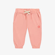 Pantalon coupe décontractée rose en coton français, bébé  || Relaxed fit pants pink in French terry, baby 