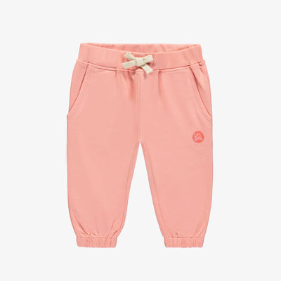 Pantalon coupe décontractée rose en coton français, bébé  || Relaxed fit pants pink in French terry, baby 