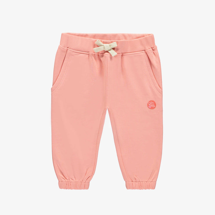 Pantalon coupe décontractée rose en coton français, bébé  || Relaxed fit pants pink in French terry, baby 