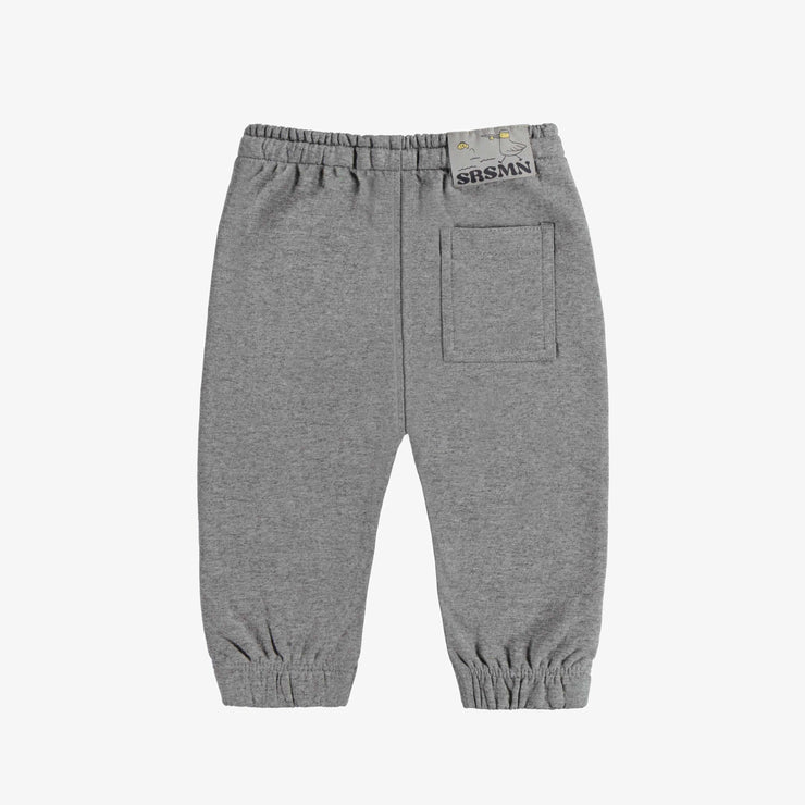Pantalon gris coupe régulière style jogging en coton français, bébé || Gray pants regular fit jogger style in French terry, baby
