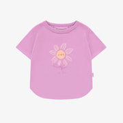 T-shirt à manches courtes mauve en jersey, bébé || Purple short sleeves t-shirt, in jersey, baby