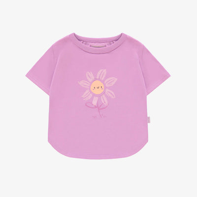T-shirt à manches courtes mauve en jersey, bébé || Purple short sleeves t-shirt, in jersey, baby