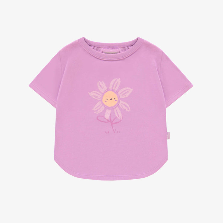 T-shirt à manches courtes mauve en jersey, bébé || Purple short sleeves t-shirt, in jersey, baby