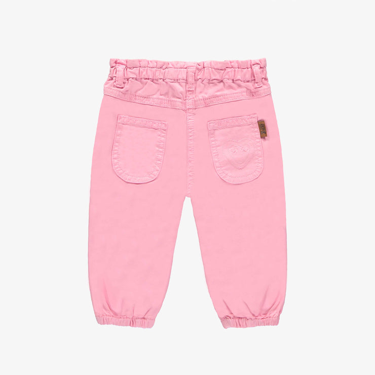 Pantalon coupe décontractée en sergé extensible coloré rose, bébé  || Denim pants relaxed fit in colored stretch twill candy pink, baby