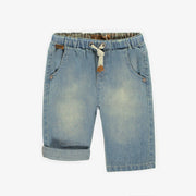 Pantalon coupe décontractée en denim léger, bleu pâle, bébé || Relaxed fit pants in light denim, baby
