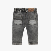 Pantalon coupe ajustée en denim léger extensible, gris moyen, bébé
