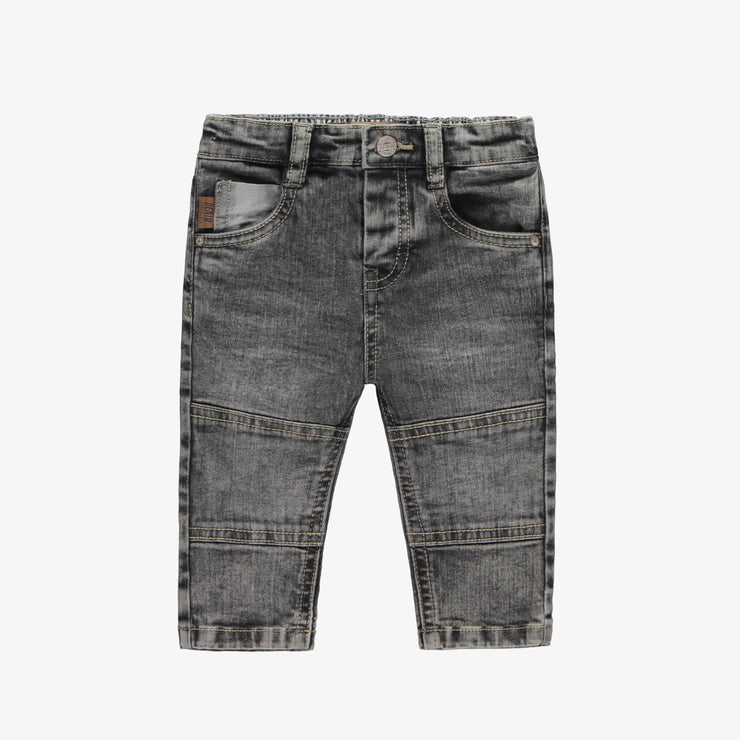 Pantalon coupe ajustée en denim léger extensible, gris moyen, bébé