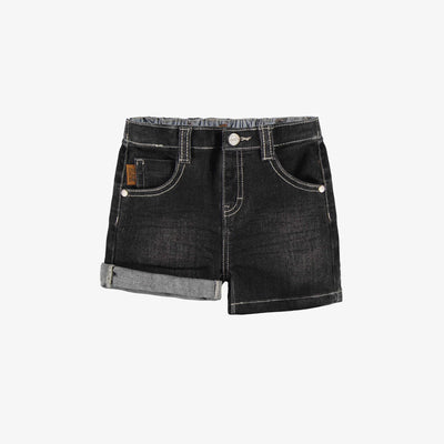 Short coupe régulière en denim extensible, gris moyen, bébé