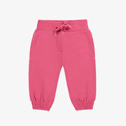 Pantalon décontracté style jogging rose en doux coton, bébé  || Relaxed pants jogger style pink in French terry, baby