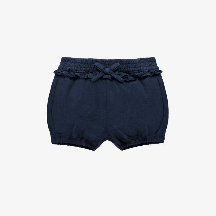 Short coupe décontractée marine en lin et coton, bébé