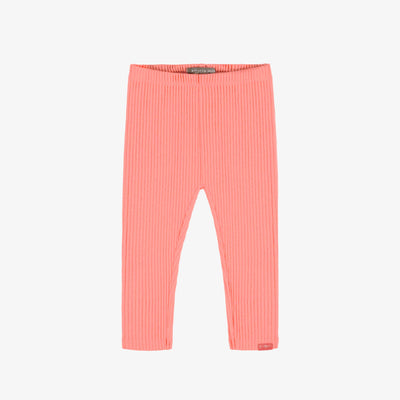 Legging long en tricot côtelé corail, bébé || Coral ribbed knit long legging, baby