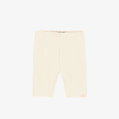 Legging ¾ en tricot côtelé crème, bébé || Cream ribbed knit ¾ legging, baby