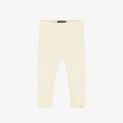 Legging long en tricot côtelé crème, bébé || Cream ribbed knit long legging, baby