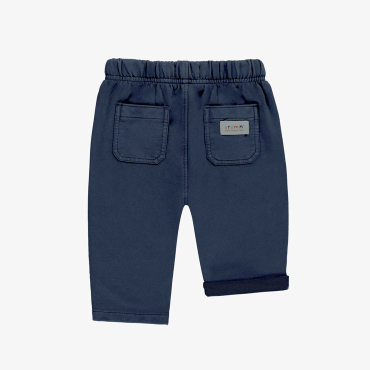 Pantalon coupe décontractée marine en coton français, bébé || Navy relaxed fit pant jogging style, baby