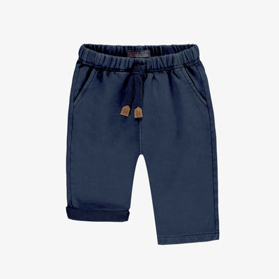 Pantalon coupe décontractée marine en coton français, bébé || Navy relaxed fit pant jogging style, baby
