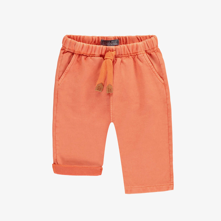 Pantalon coupe décontractée orange en coton français, bébé || Orange relaxed fit pant jogging style, baby