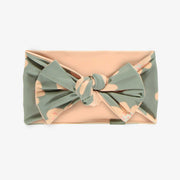 Bandeau de bain réversible pêche et fleuri, enfant || Reversible peach and flower headband, child