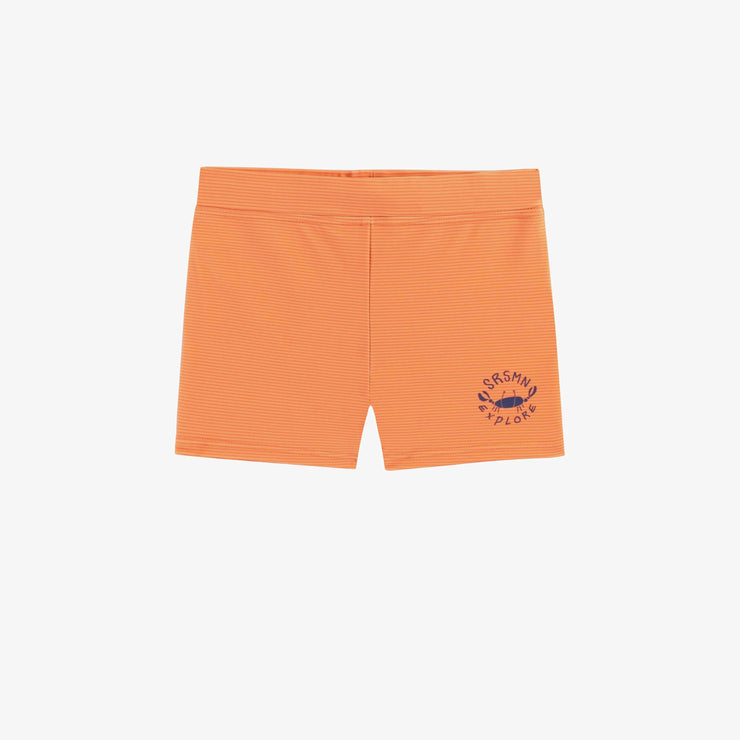 Short de bain extensible orange, enfant || Orange stretch swimming short, child