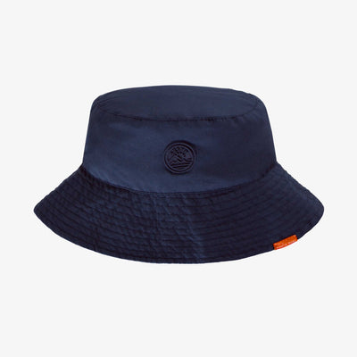Chapeau de soleil marine réversible à motif de voiliers, enfant || Navy reversible bucket hat with sailboat print, child