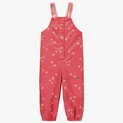 Salopette de pluie rose en polyuréthane, enfant || Pink polyurethane rain overalls, child