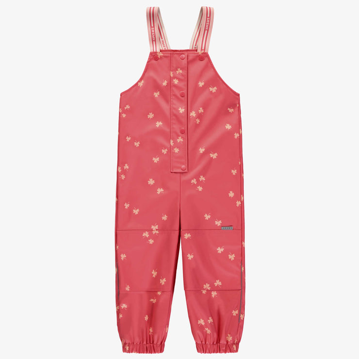 Salopette de pluie rose en polyuréthane, enfant || Pink polyurethane rain overalls, child