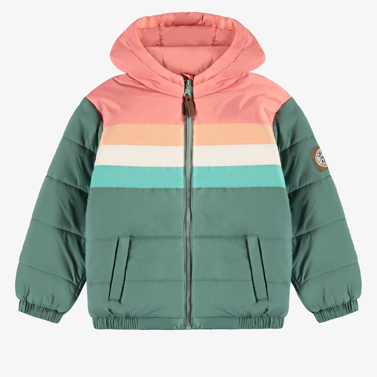 Manteau doudoune vert, enfant || Green puffer coat, child