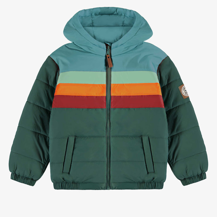 Manteau doudoune bleu sarcelle, enfant || Teal puffer coat, child