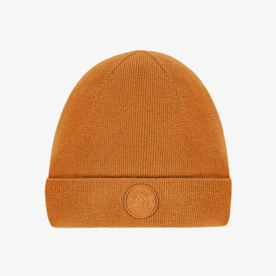 Tuque de maille orange, enfant || Orange knitted toque, child