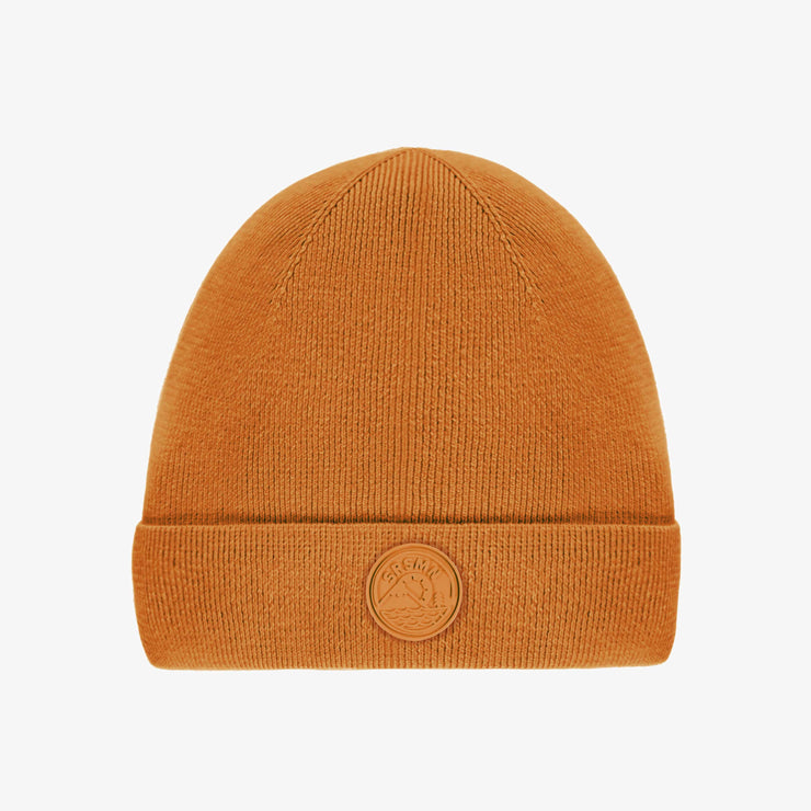 Tuque de maille orange, enfant || Orange knitted toque, child