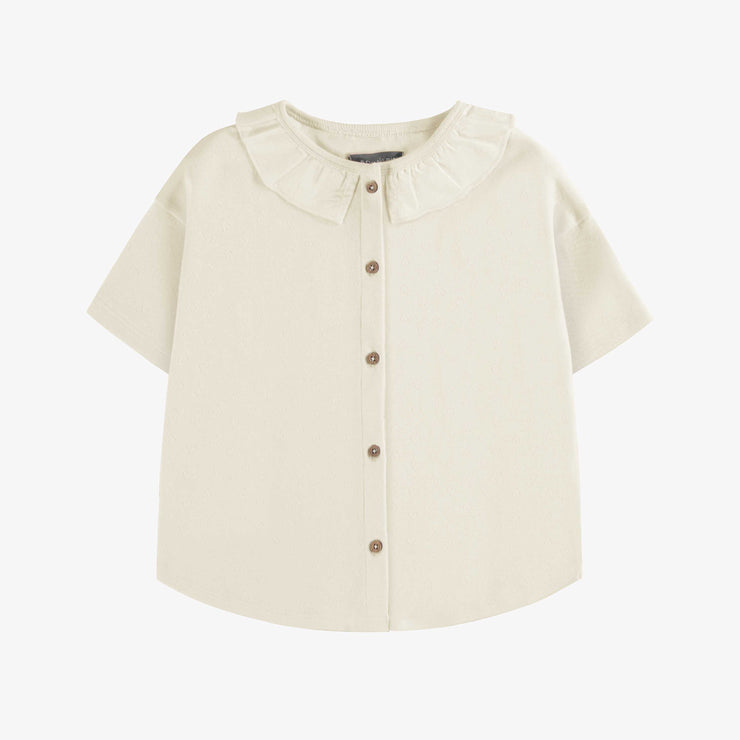T-shirt crème à manches courtes de coupe décontractée, enfant || Cream short sleeves relaxed fit t-shirt, child